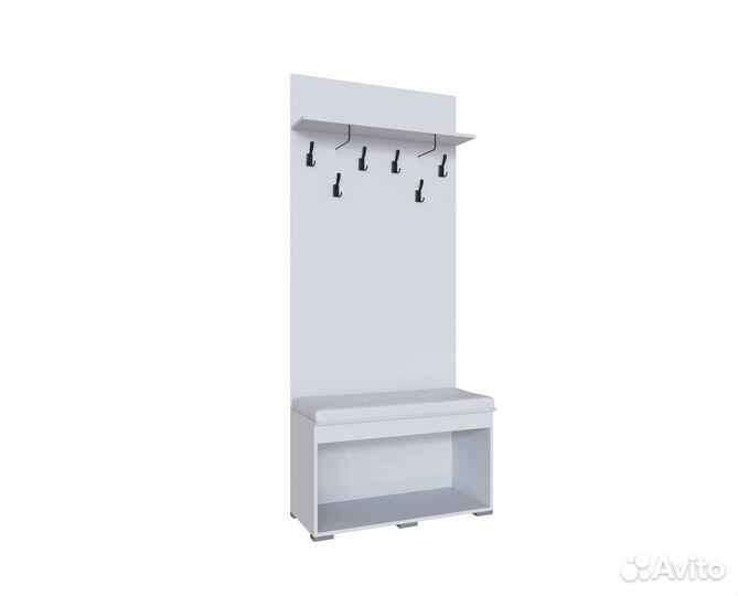 Плейона Тумба с вешалкой белый