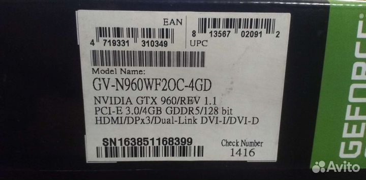 Gigabyte GTX 960 4GB WF2OC