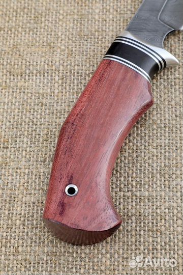 Нож охотничий Шкуросъемный дамаск черный граб