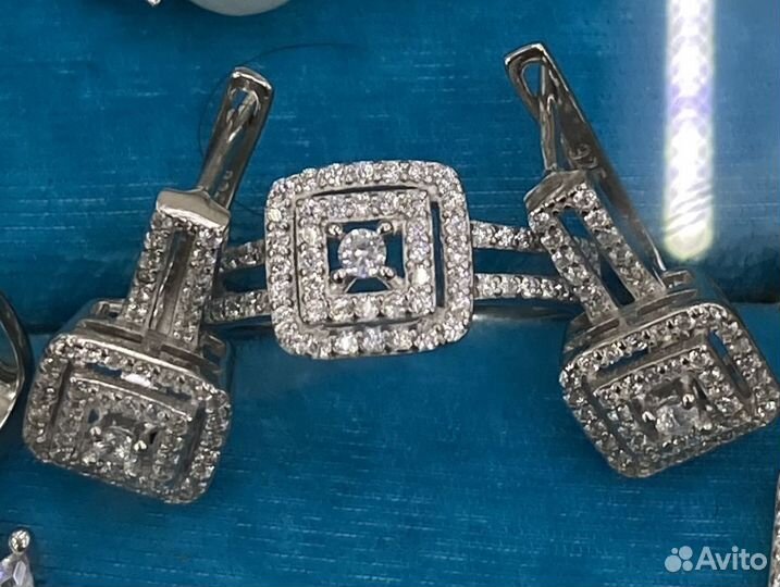 Комплект серьги с кольцом