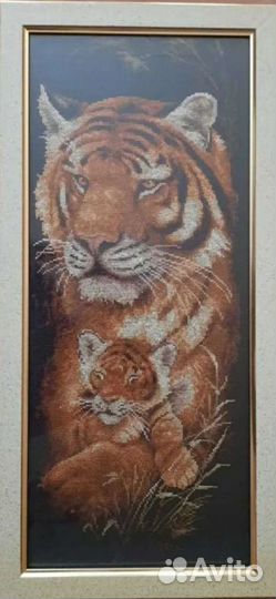 Тигры. Картина. Вышивка крестом