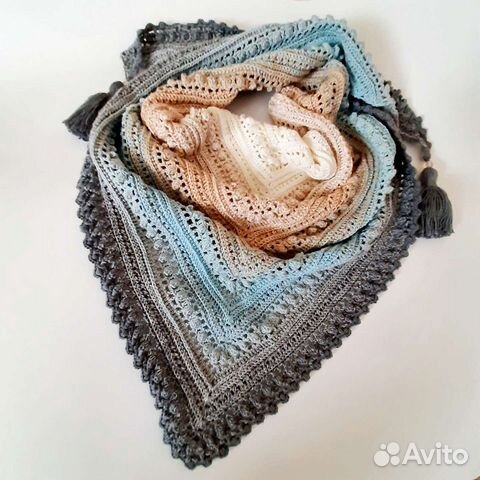 Вязаная косынка/бактус/платок ручной работы