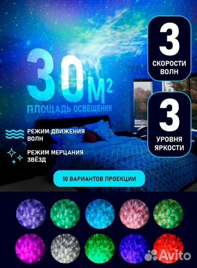 Ночник детский проектор звездное небо