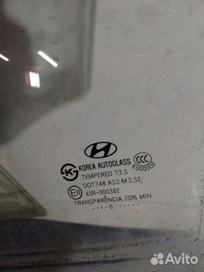 Стекло передней левой двери Hyundai Santa Fe 2