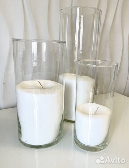 Вазы /насыпные свечи /аренда свадебного декора