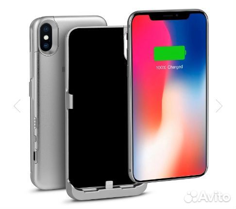 Чехол-Аккумулятор для iPhone X / Xs 3000мАч Silver