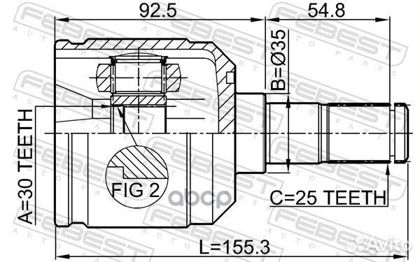 Шрус внутренний febest 0411N33 Febest