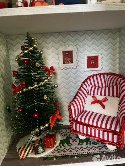 Домик кукольный новогодний румбокс