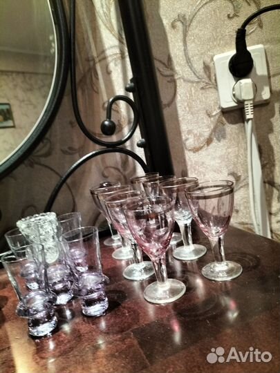 Рюмки, хрусталь, цветное стекло СССР