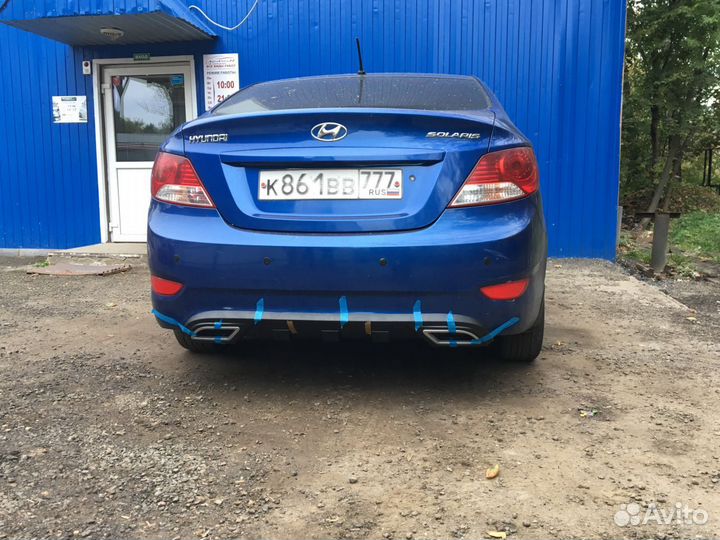 Диффузор заднего бампера для Hyundai Solaris