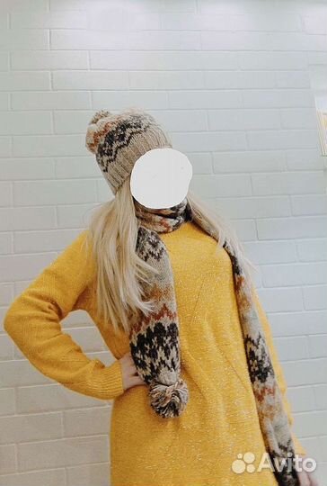 Шапка с шарфом