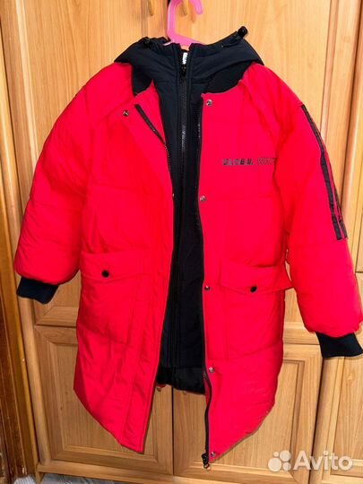 Пуховик зимний для мальчика 140