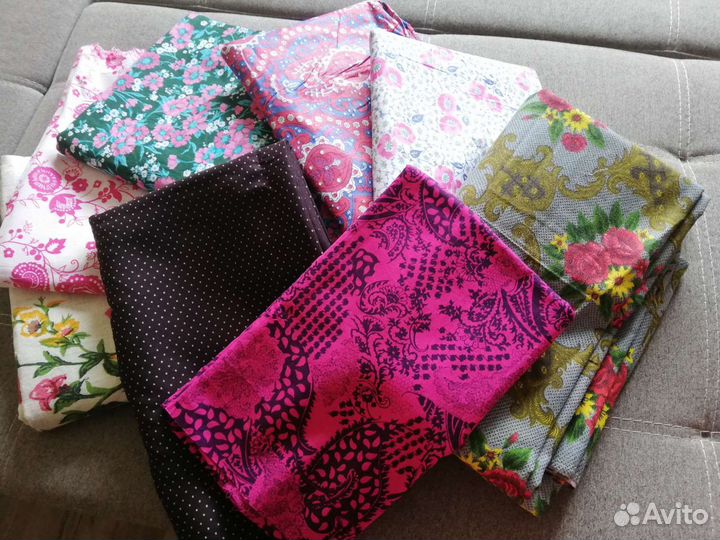 Ткани, отрезы, х/б, лен скатерный