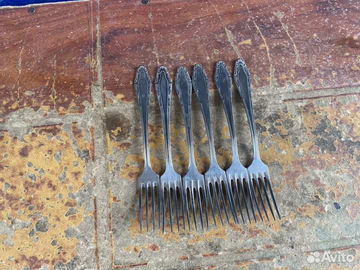 Вилки десертные нержавейка СССР пламя 6 штук