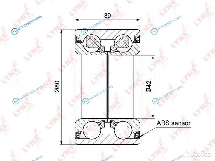 WB-1299 Комплект подшипника ступицы колеса перед