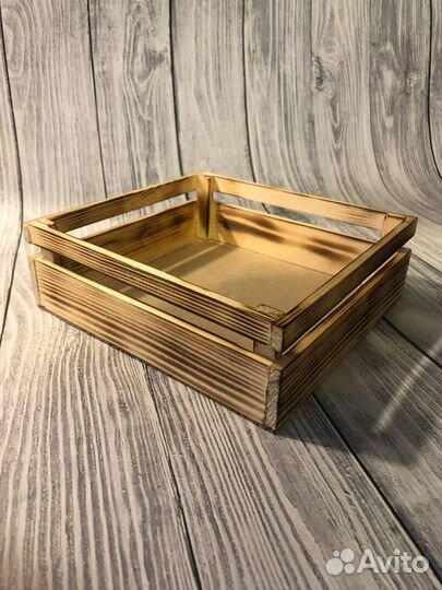 Коробка подарочная деревянная (кашпо)