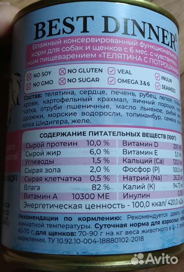 Для собак Best dinner Gastro для собак