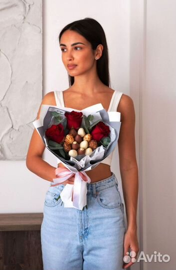 Букеты из клубники в шоколаде