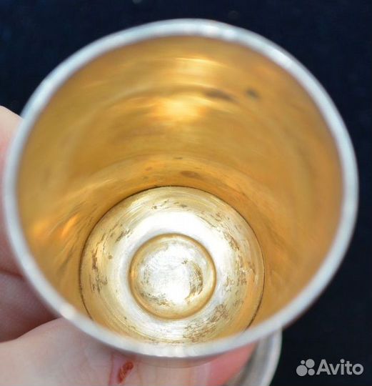 Серебряная рюмка. - 875 пр. кубачи. вес 52.7 гр