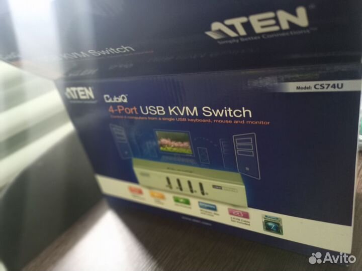 Коммутатор KVM (квм) aten CS74U, 4-пк, VGA