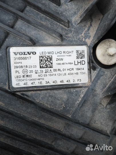 Фара правая volvo xc60 spa