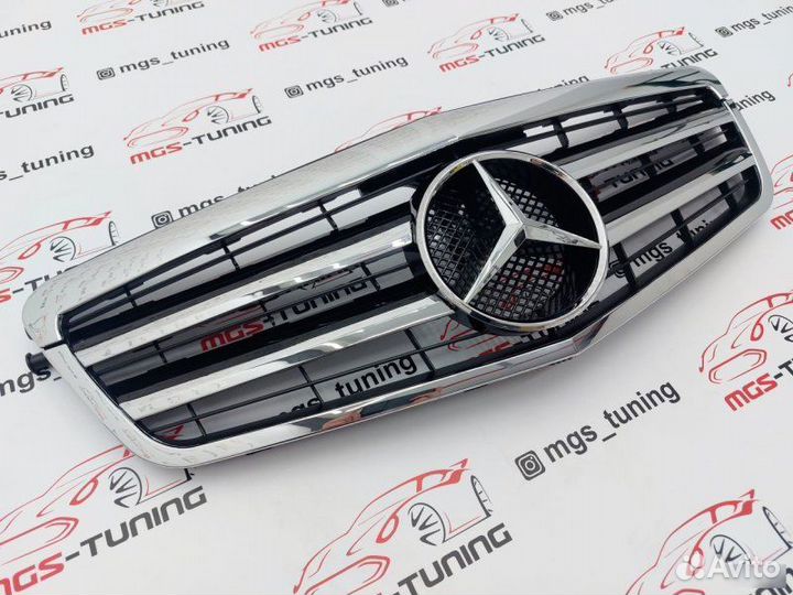 Решетка Mercedes E-class W212 09-13 2 полосы хром