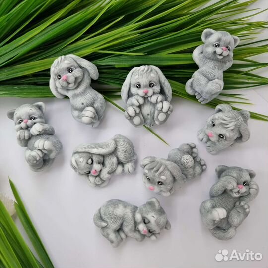 Мыло ручной работы/ зайчик/ котёнок/ подарок