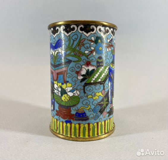 Ваза карандашница эмали старый Китай