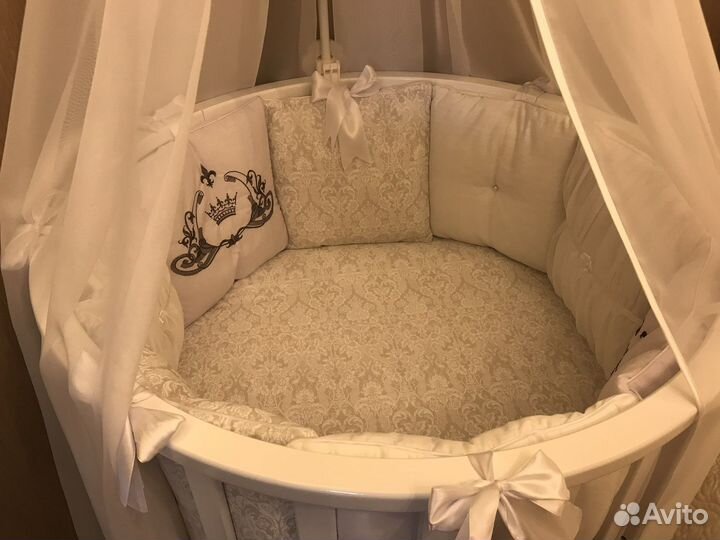 Кроватка детская трансформер белая