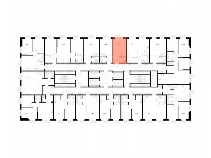 Квартира-студия, 19,9 м², 26/33 эт.