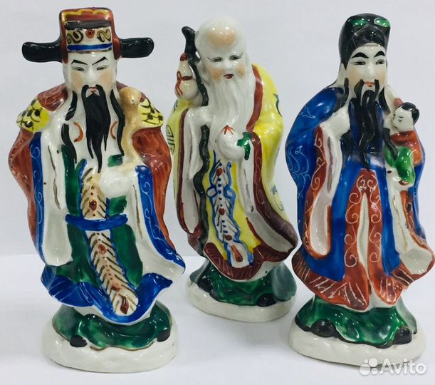 Набор фигур из 3-х штук. Старцы. Фарфор