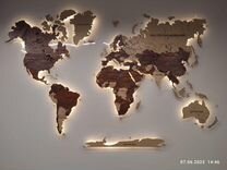 Идеальная деревянная карта мира из дерева 3D