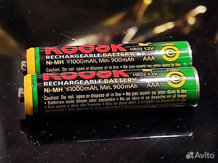 Два аккумулятора AAA Kodak HR03 1000mAh 1,2V