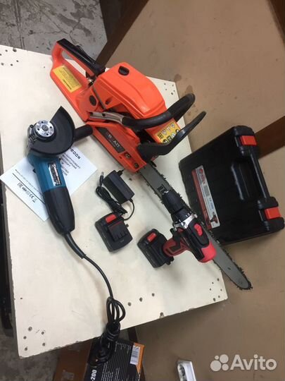 Бензопила + шуруповерт + болгарка