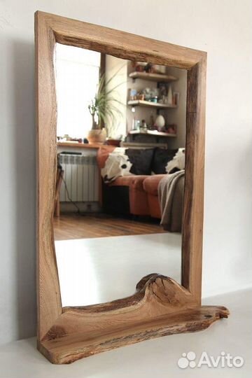 Рама для зеркала из массива дерева с живым краем