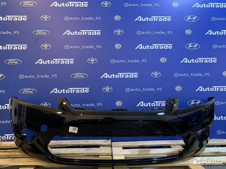 Бампер ford focus 2 черный передний