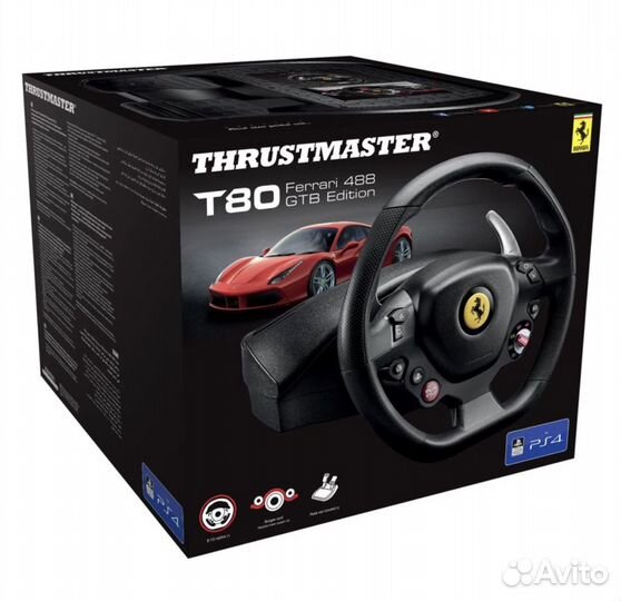 Руль и педали T80 Ferrari для PS4, PS5