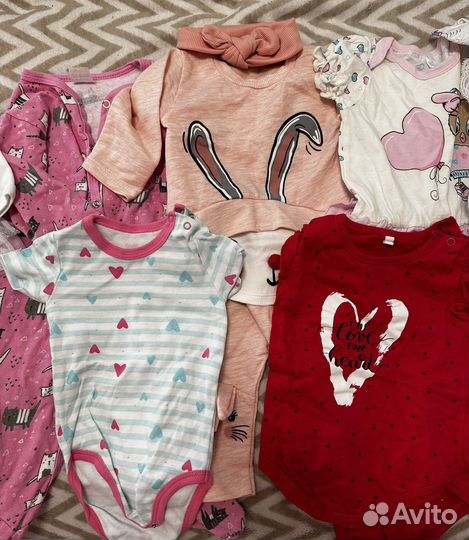 Вещи пакетом для девочки 62 68 74 80