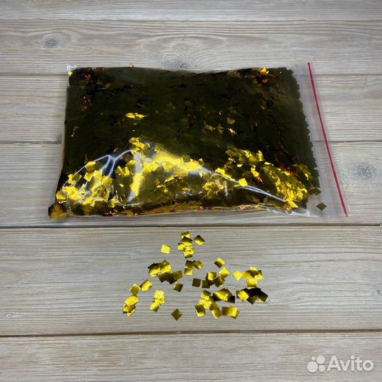 Конфетти золотое супер мелкое 5мм х 5мм
