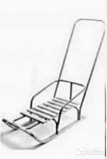 Советские санки со спинкой и поручнем