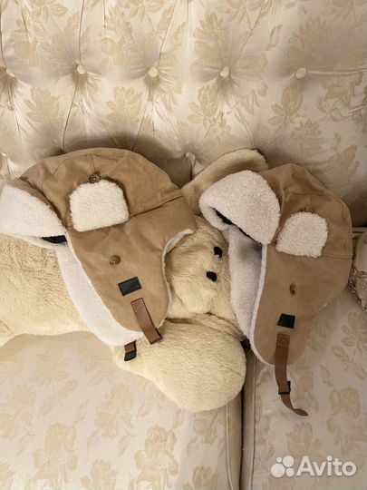 55-63 Европа 28евро чёрн серая шапка зимняя ушанка