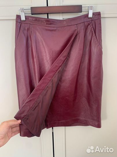 Кожаная юбка Massimo Dutti