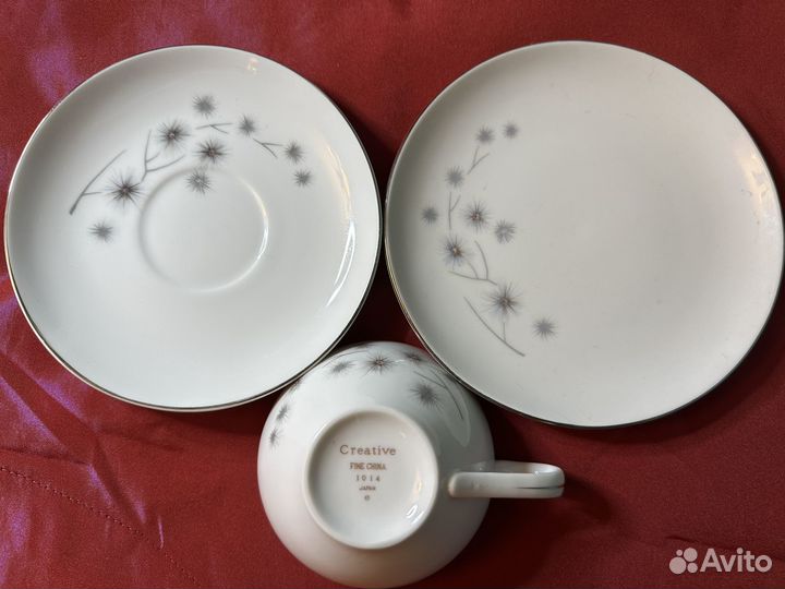 Винтажная Чайная Тройка, Фарфор, Япония 1950-е