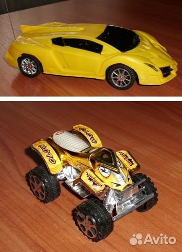Машинки гоночные желтые 9-20 см - 2 шт