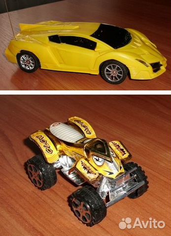 Машинки гоночные желтые 9-20 см - 2 шт