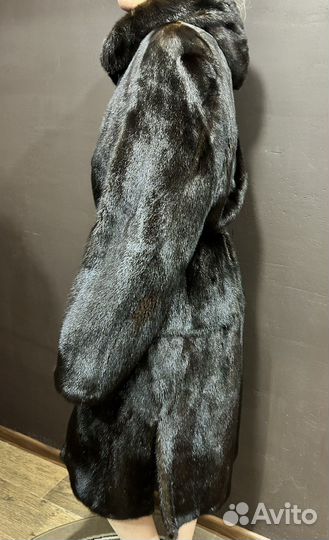 Шуба норковая с капюшоном