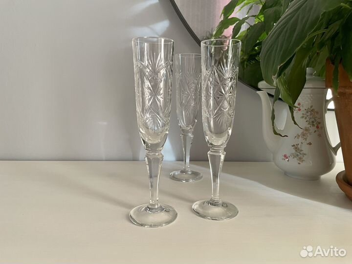 Бокал хрусталь СССР 3 шт