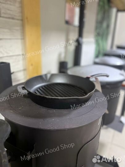 Сковорода биол чугунная гриль d28см