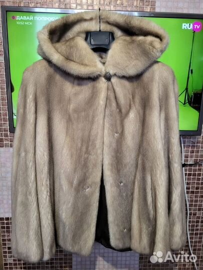 Шуба норковая с капюшоном