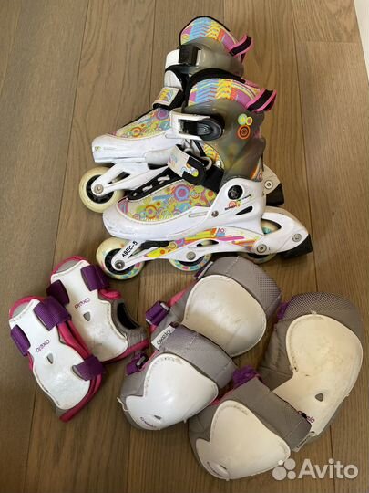 Роликовые коньки детские с защитой